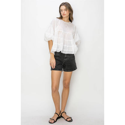 Pure Love Babydoll Blouse (OFF WHITE)