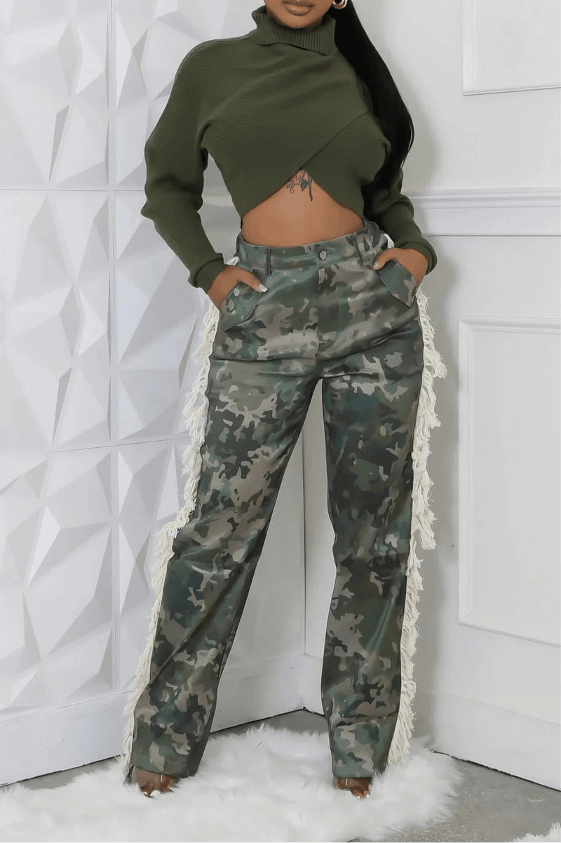 Micro Camo Fringe Pants