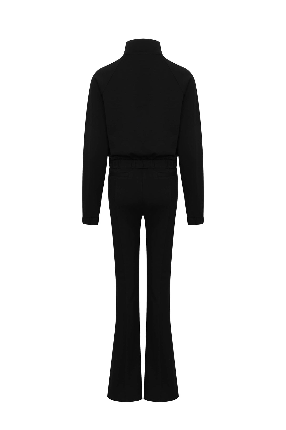 Simple Day Knit Track Jacket and Flare Pants Set