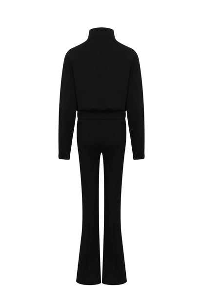 Simple Day Knit Track Jacket and Flare Pants Set
