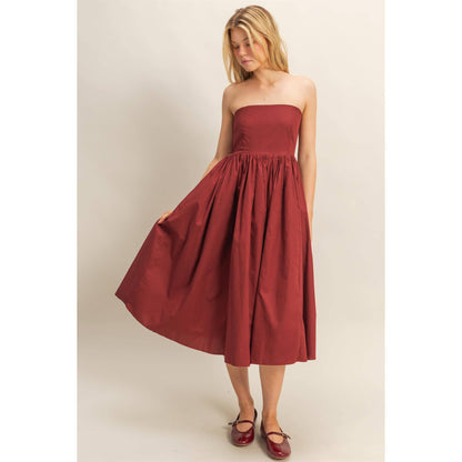 Elegant Fit And Flare Midi Dress: WHITE / S-M-L(2-2-2)