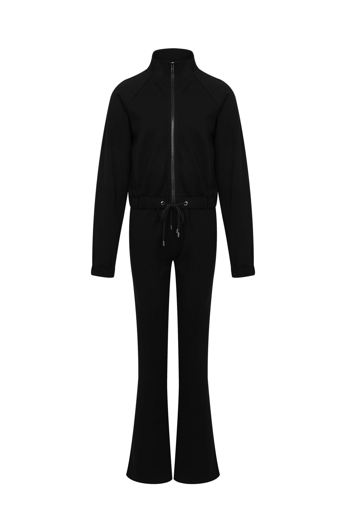 Simple Day Knit Track Jacket and Flare Pants Set