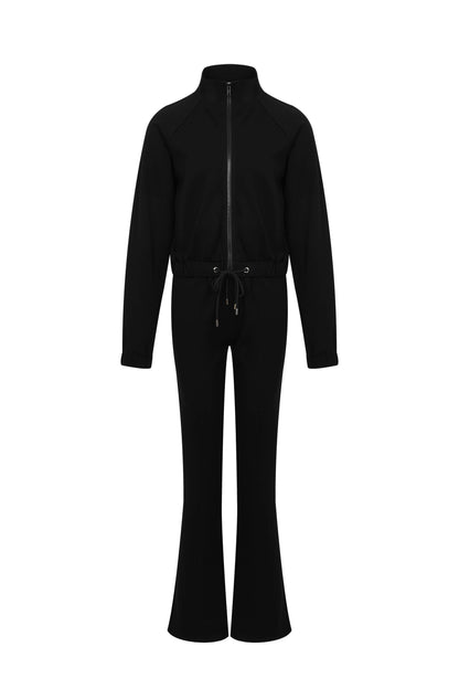 Simple Day Knit Track Jacket and Flare Pants Set