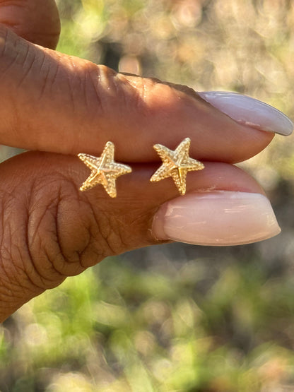 Gold Starfish Earrings