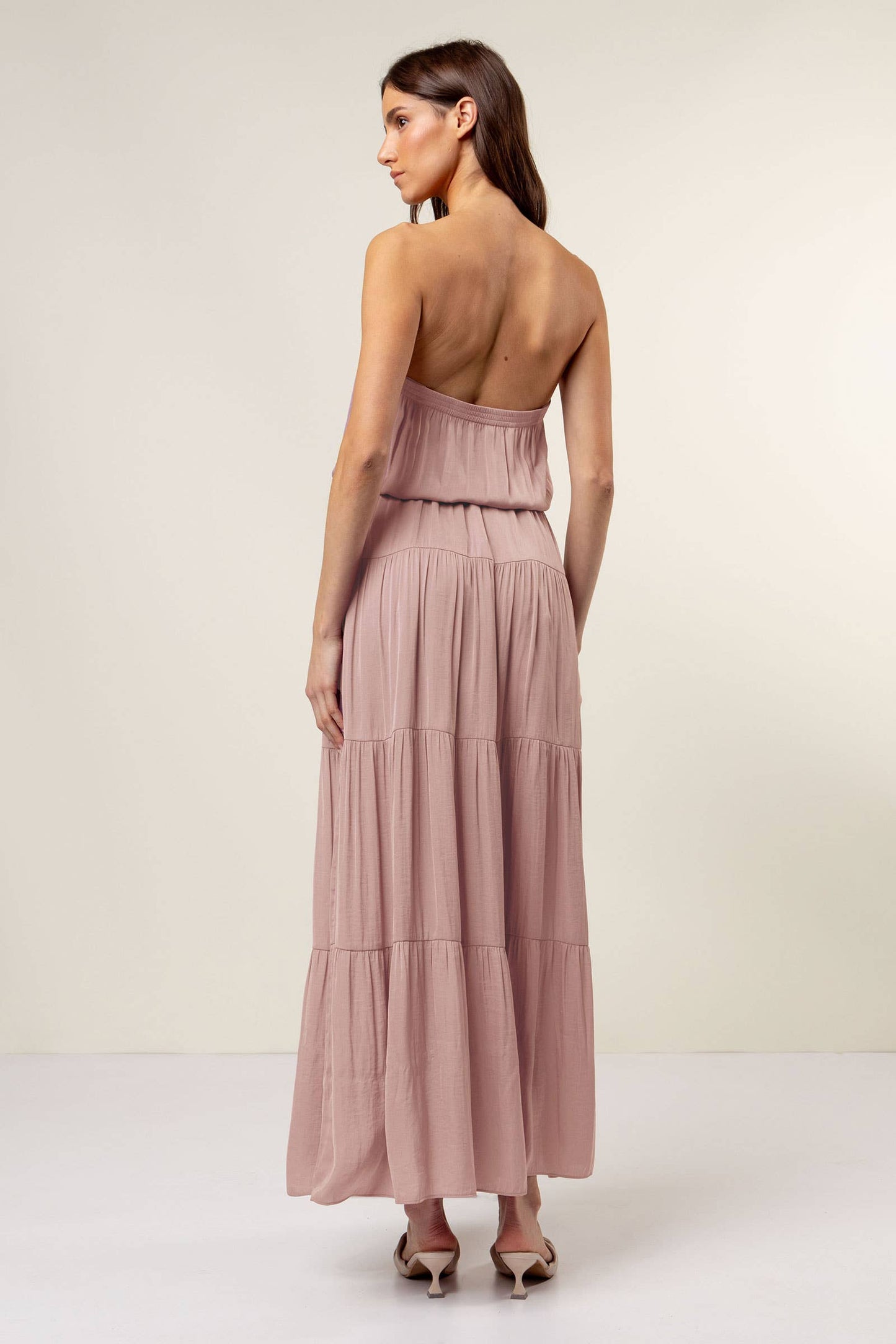 Maxi Tiered Tube Dress With Elasticized Waist (Royal Blue)