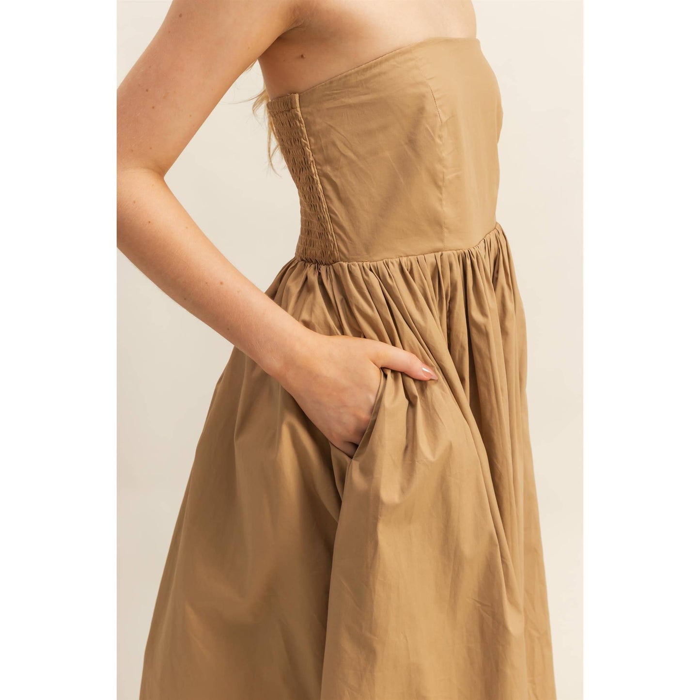 Elegant Fit And Flare Midi Dress: WHITE / S-M-L(2-2-2)