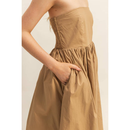 Elegant Fit And Flare Midi Dress: WHITE / S-M-L(2-2-2)