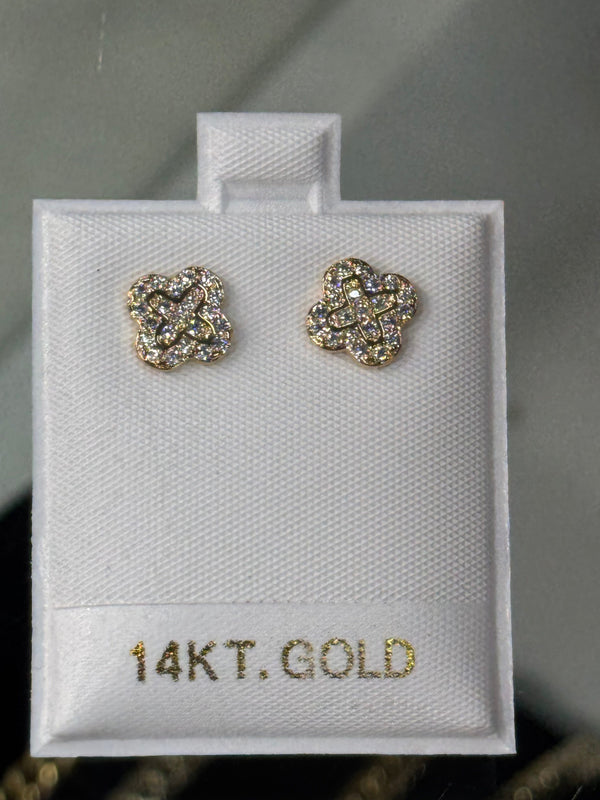 Clover Diamond Stud Earrings