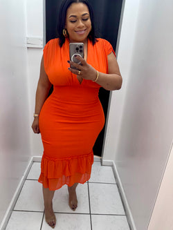 Smocked Orange Dress