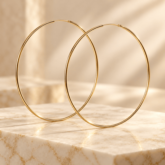 Infinity Gold Hoops 14k