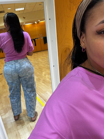 Flower Barrel Jeans