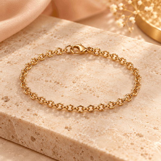 Double Rolo Link Bracelet (Gold)