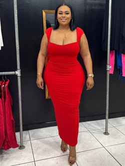 Fancy Bodycon Dress (Red)