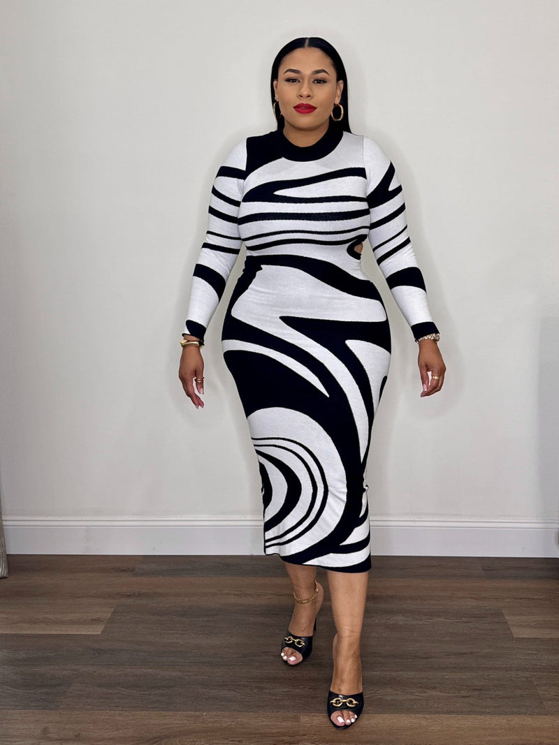 Zebra Print Knit Dress