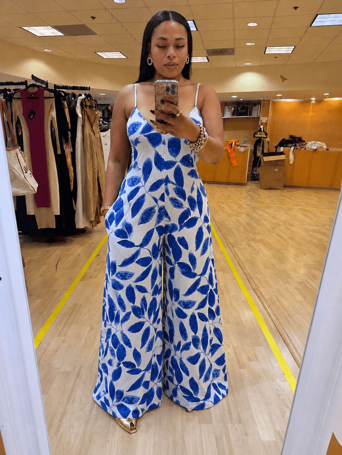 WIDE LEG SPAGHETTI STRAP JUMPSUIT (COBALT BLUE)