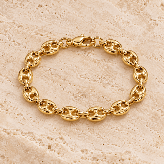 Puffed Gucci Link Bracelet (Gold)