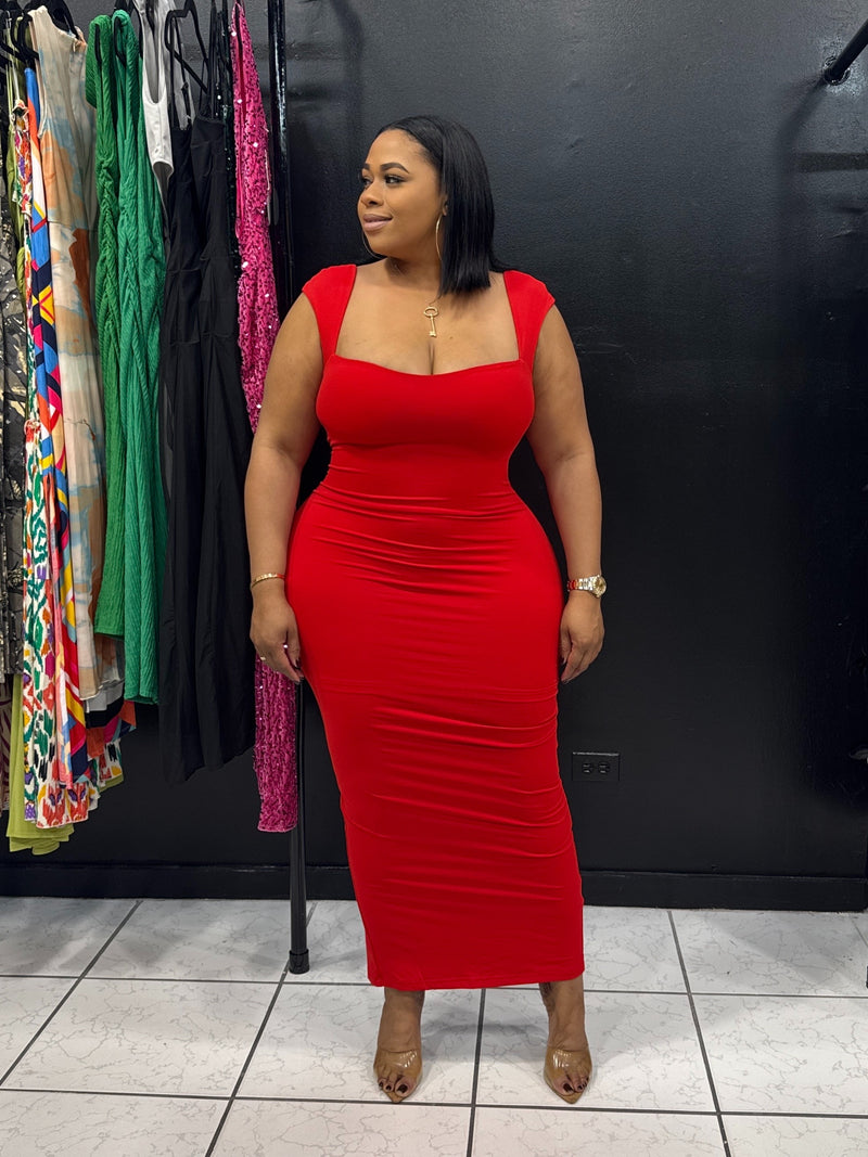 Fancy Bodycon Dress (Red)