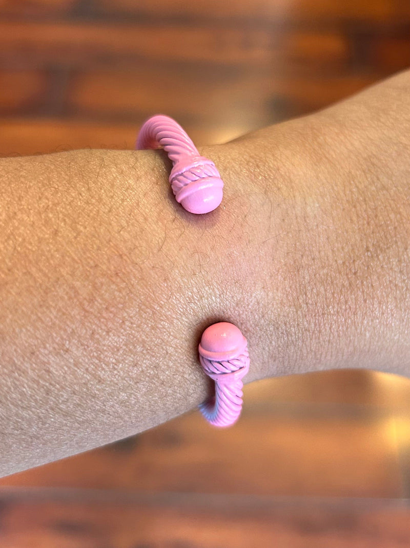 Cable Cuff Bracelet (Barbie Pink)