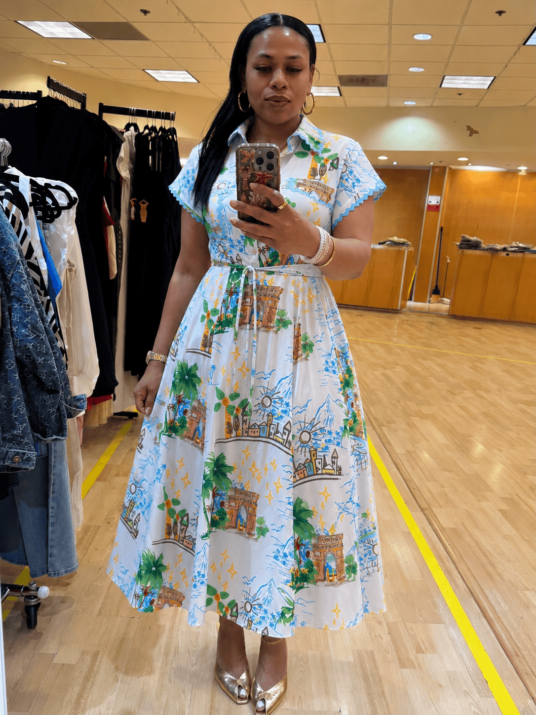 SHORT SLEEVE SHIRT DRESS SELF TIE BELT