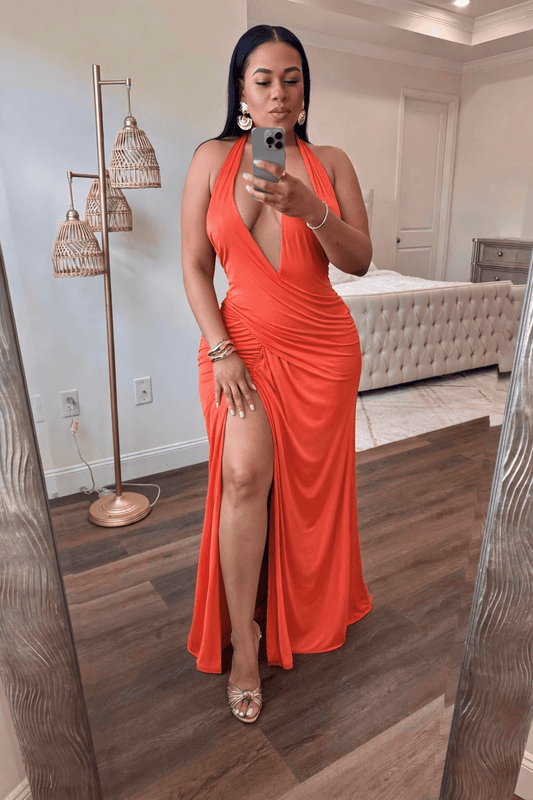 HourGlass Goddess Maxi Dress (Coral)