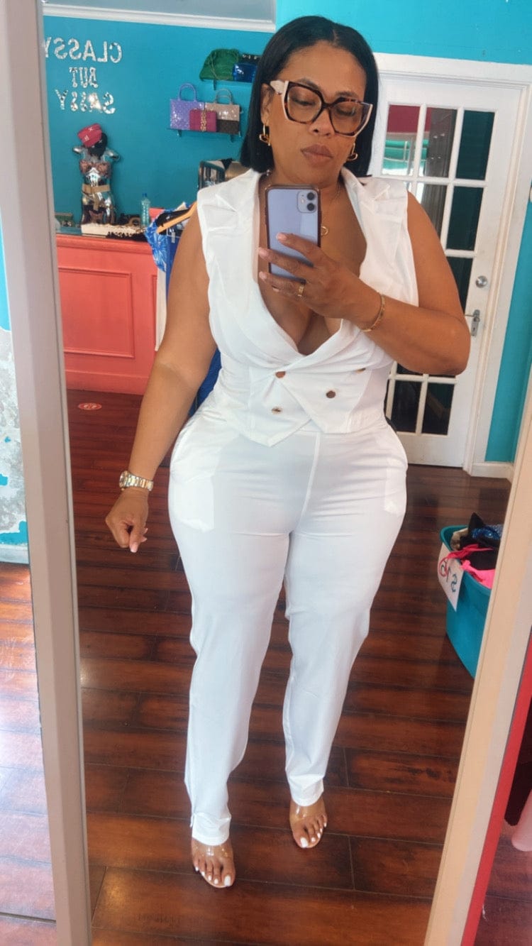 Inc Vest And Pants Set (White)