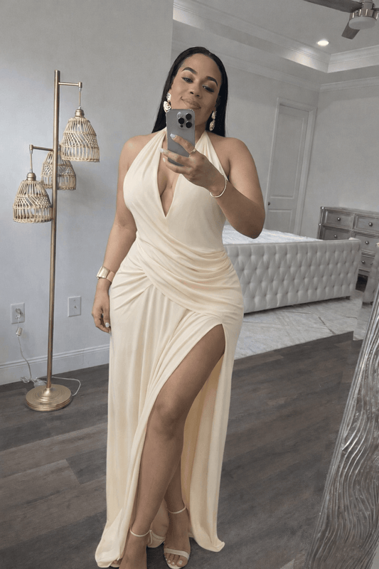 HourGlass Goddess Maxi Dress (Cream)