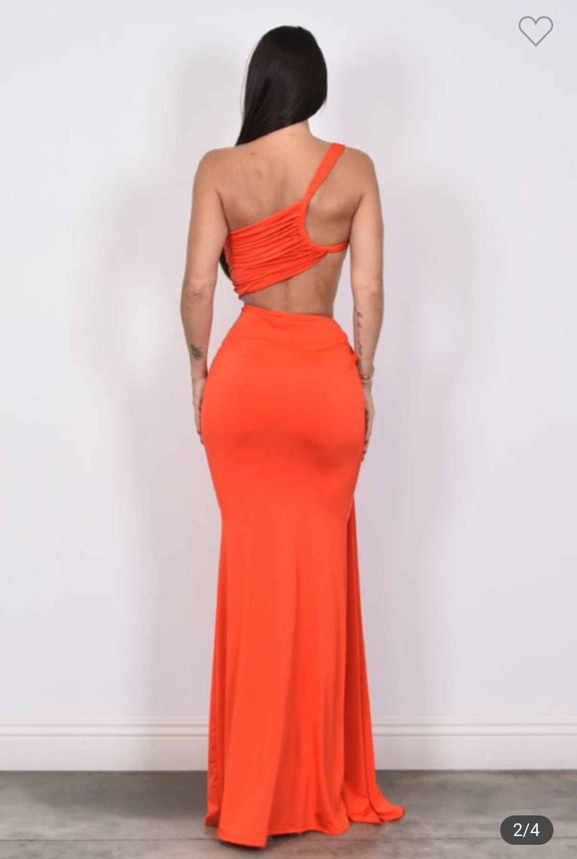 One Strapped Asymmetric Ruched Maxi Dress (AQUA)