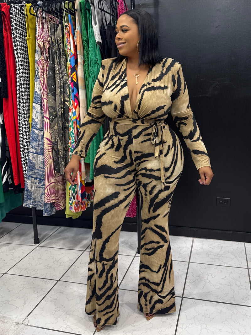 Tiger Print Jumpsuit