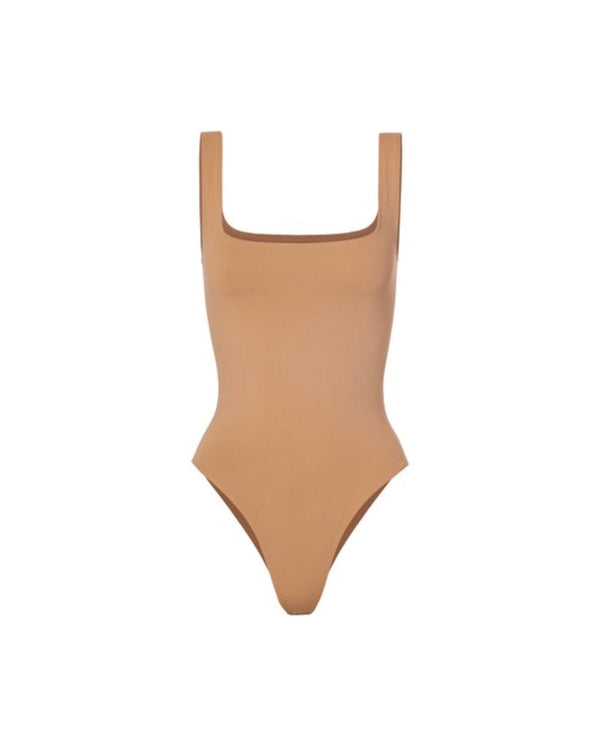 Square Top Bodysuit (Tan)