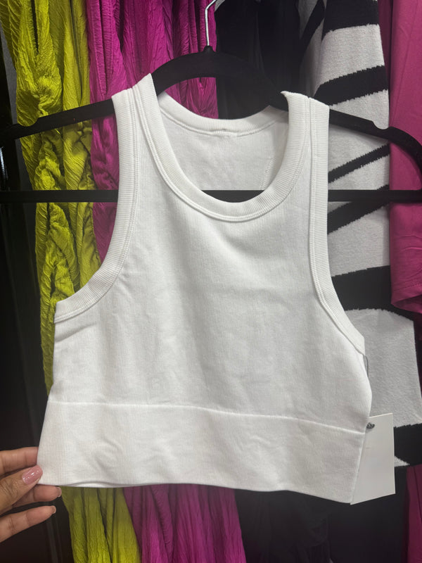 Racerback Crop Top (White)