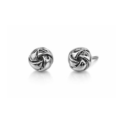 Silver Swirl Stud Earrings