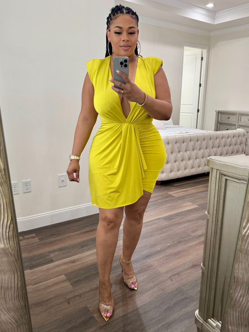 Goldie Mini Dress (Lime)