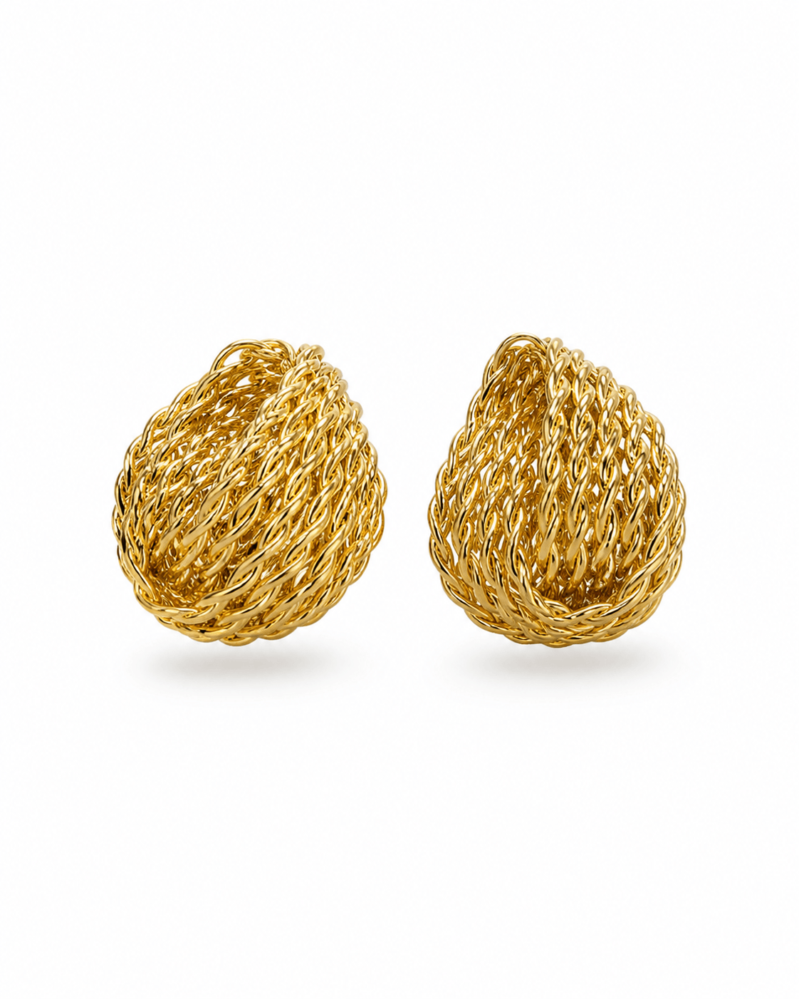 Textured Gold Knot Stud Earrings