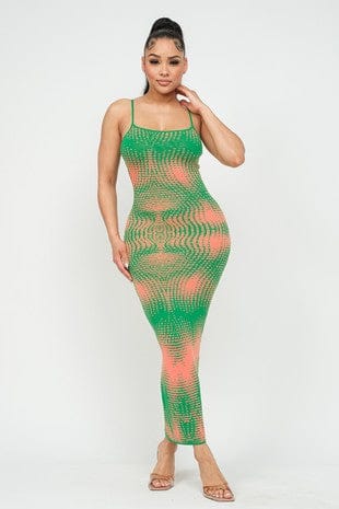 Jazquard Maxi Dress (Green)