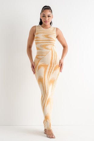 Wave Jacquard Maxi Dress