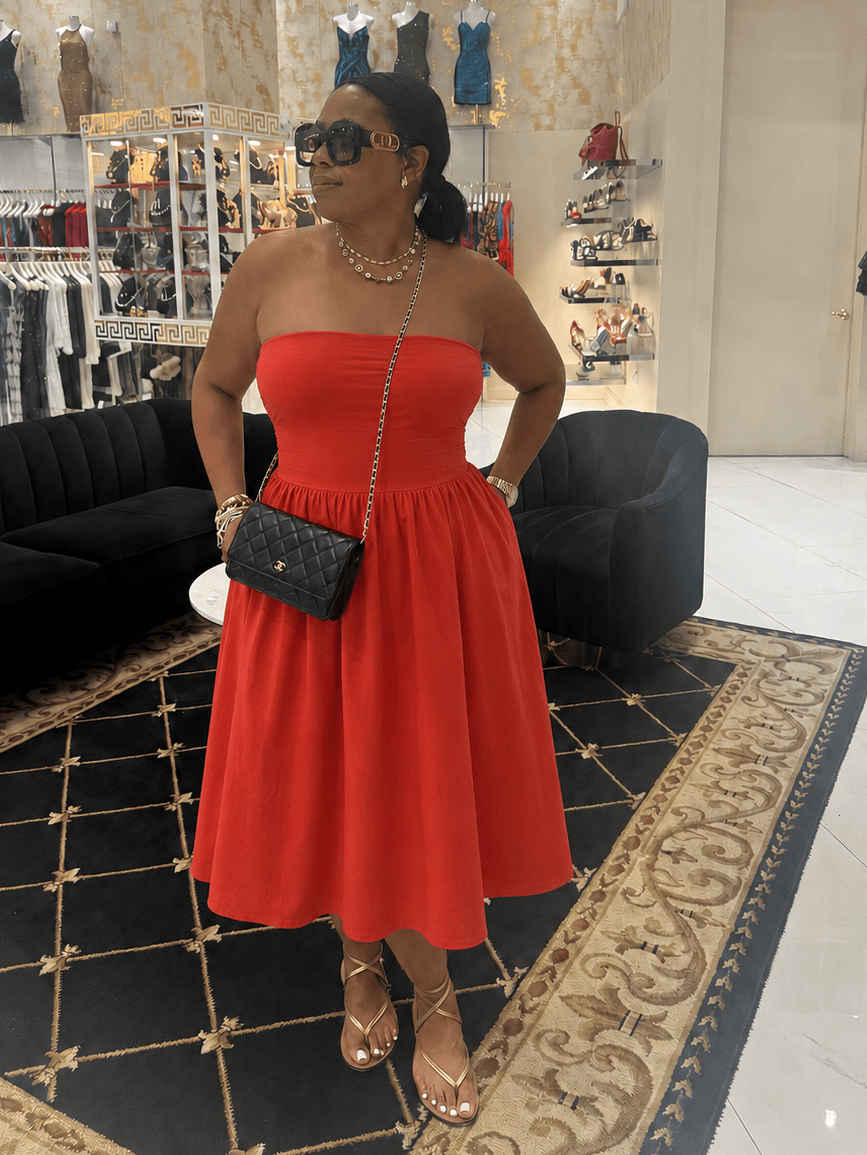 Tube Top Maxi Dress (ORANGE)