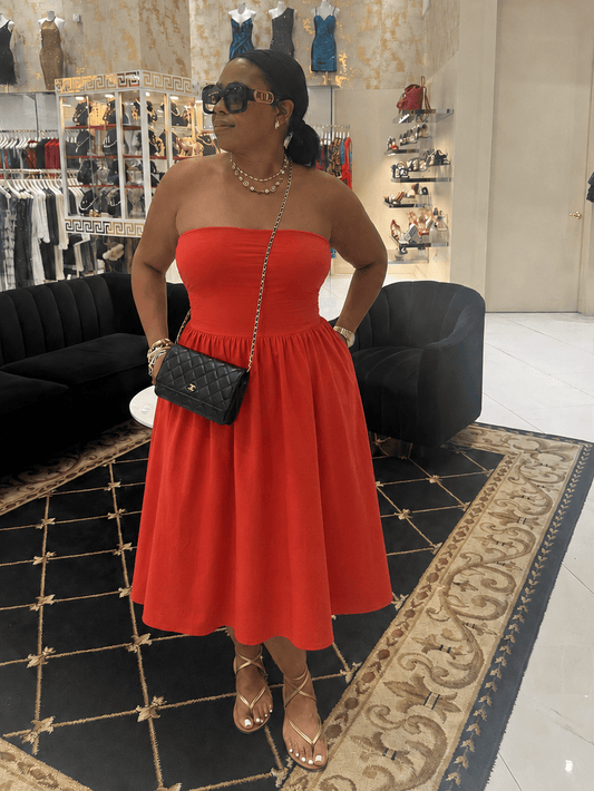 Tube Top Maxi Dress (ORANGE)