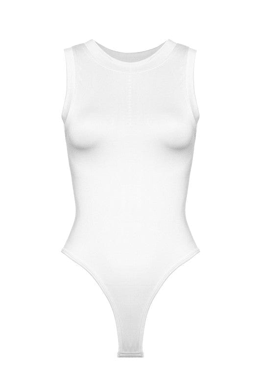 Round Neck Bodysuit (White)