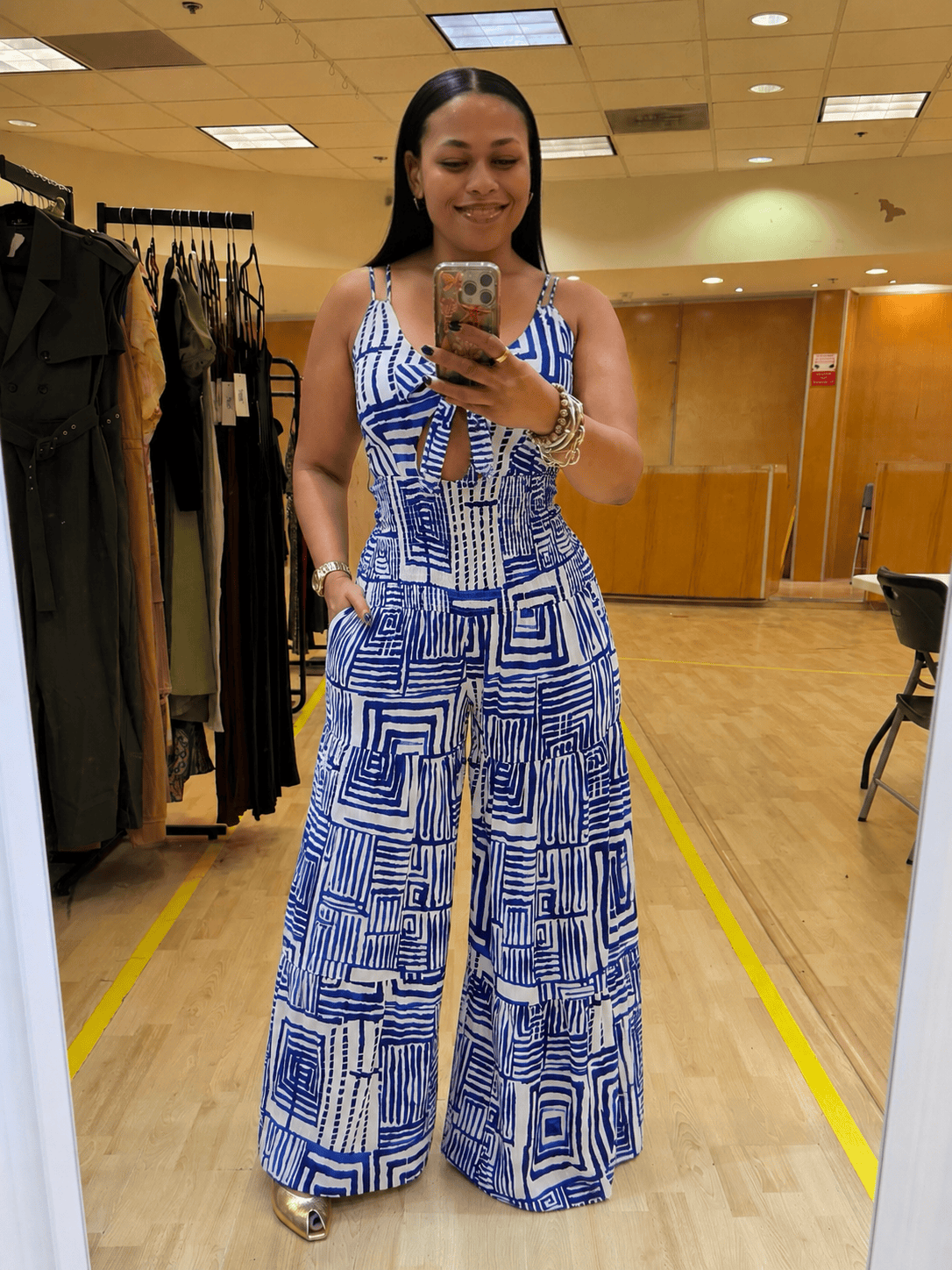 Printed Jumpsuit (Royal Blue)