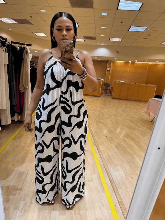 SPAGHETTI STRAP WIDE LEGGED JUMPSUIT (BLACK)