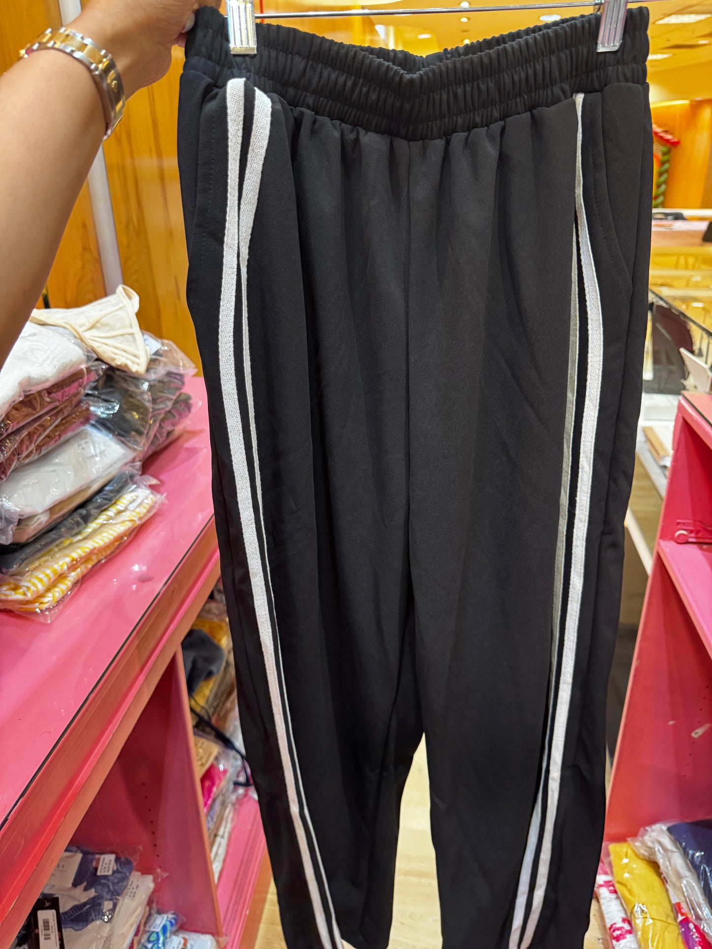 Stripe Track Pants (Black)