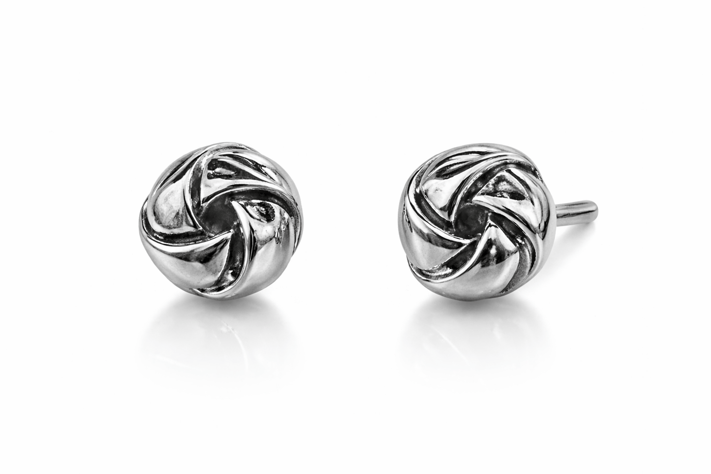 Silver Swirl Stud Earrings