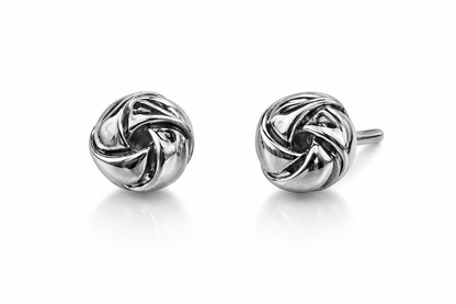 Silver Swirl Stud Earrings