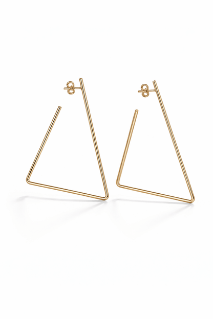 Gold Plated Triangle Hoop Earrings