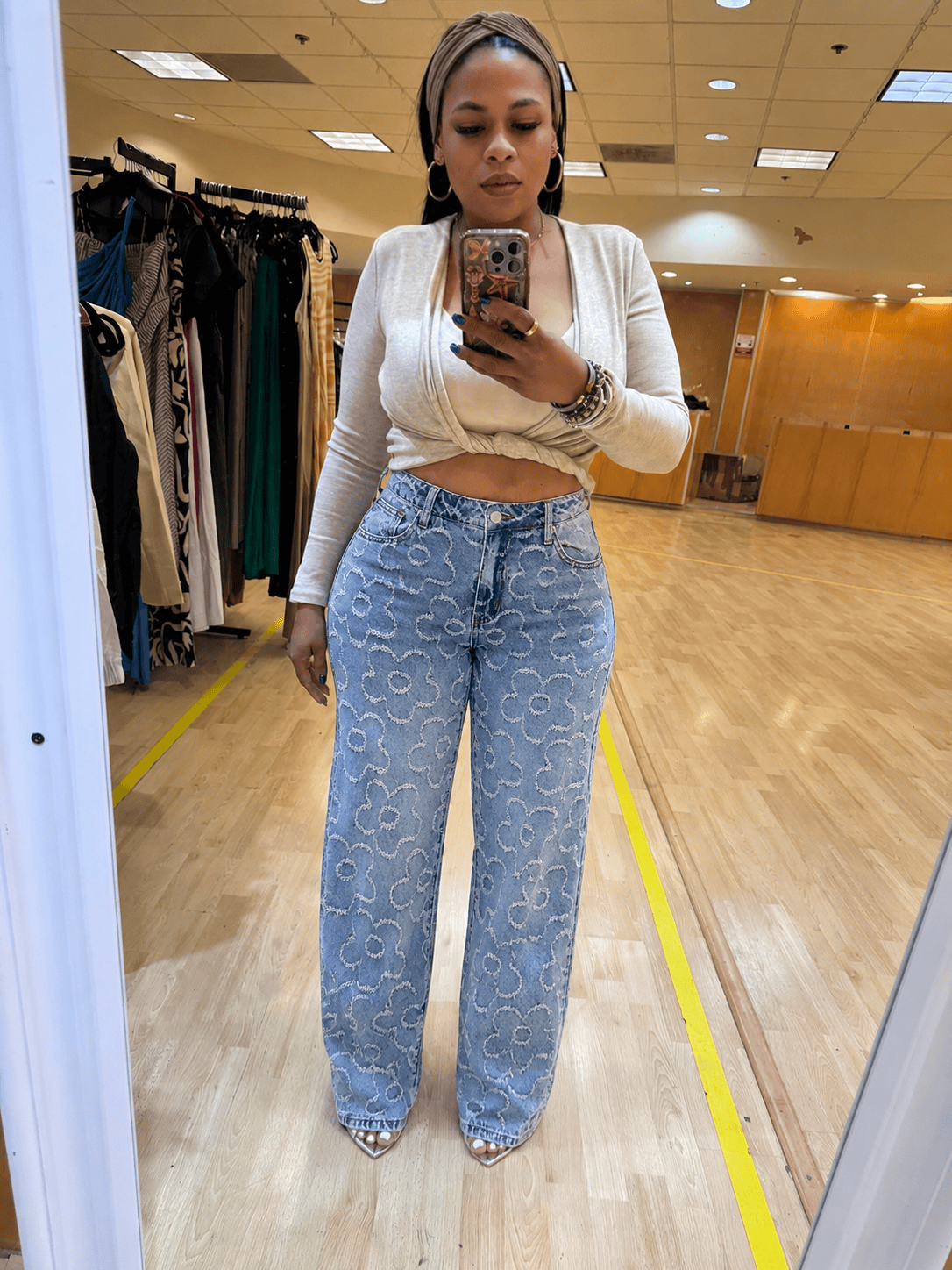 Flower jeans
