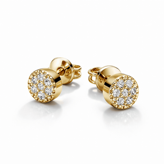 Radiant Pavé Disc Stud Earrings