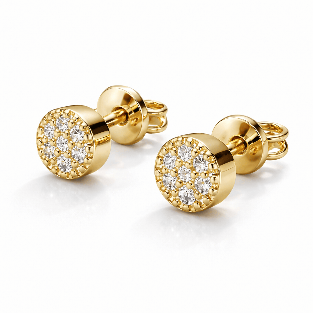 Radiant Pavé Disc Stud Earrings