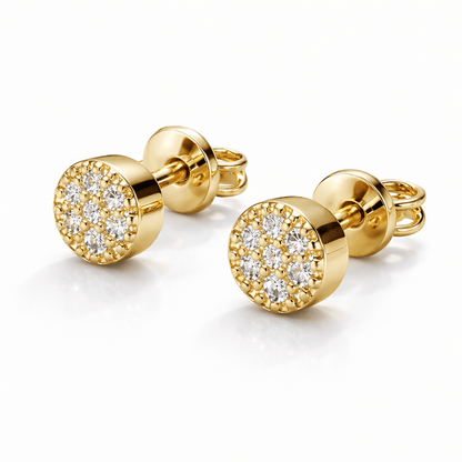 Radiant Pavé Disc Stud Earrings