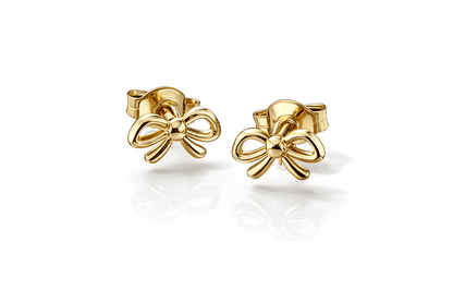 Golden Bow Stud Earrings