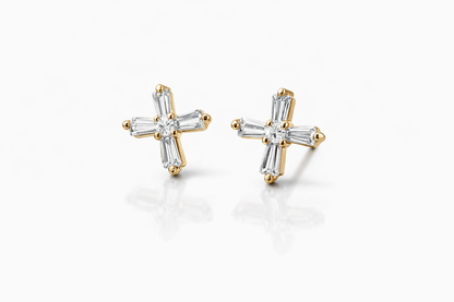 Radiant X Baguette Stud Earrings